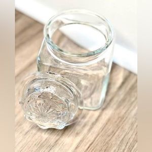 Vintage Square Clear Glass Apothecary Jar, glass jar, vintage glass, vintage jar